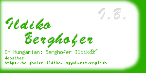 ildiko berghofer business card